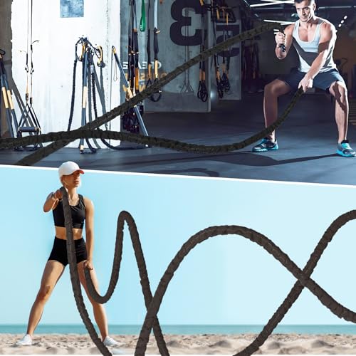 Battle Rope Battle Ropes for Exercise Workout Rope Exercise Rope Battle Ropes for Home Gym Heavy Ropes for Exercise Training Ropes for Working Out Weighted Workout Rope Exercise Workout Equipment - Image 7