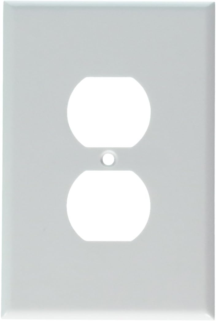 Leviton, White 88103 1-Gang Duplex Receptacle Wallplate, Oversized, Thermoset, Device Mount - Outlet Plates - 