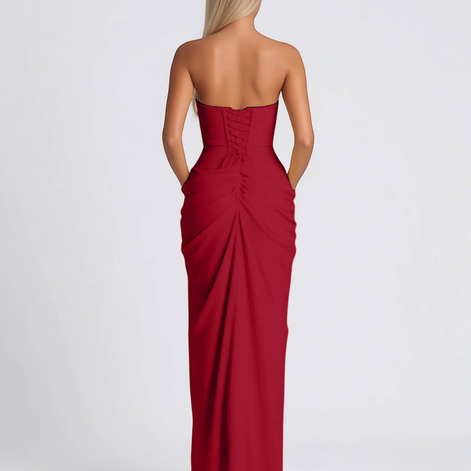 Vestido de Fiesta Largo Chiffon para Mujer Elegante Maxi Vestido Ajustado sin Mangas Vestido de Fiesta Elegantes Maxi Vestidos Formal de Noche Bodycon para Cóctel Graduacion Comunion