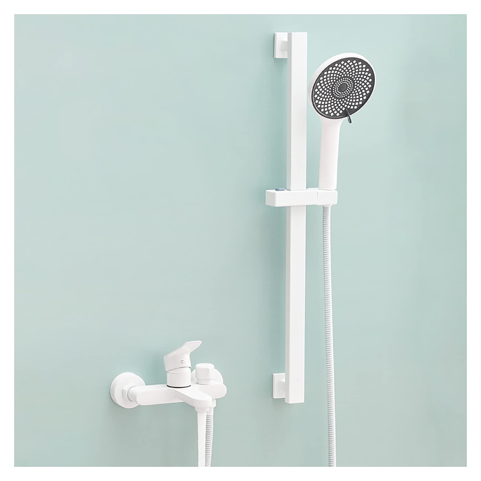 Robinet de remplissage de baignoire en laiton blanc avec mitigeur mural haut de gamme
