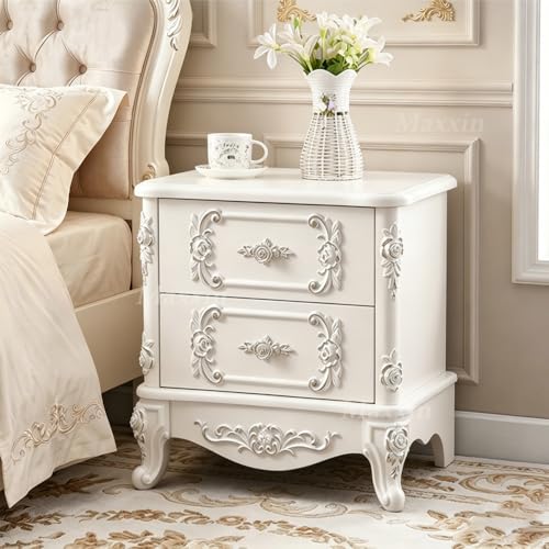 Chic French Country Nightstand with 2/3 Drawers,French Provincial Furniture Bedside