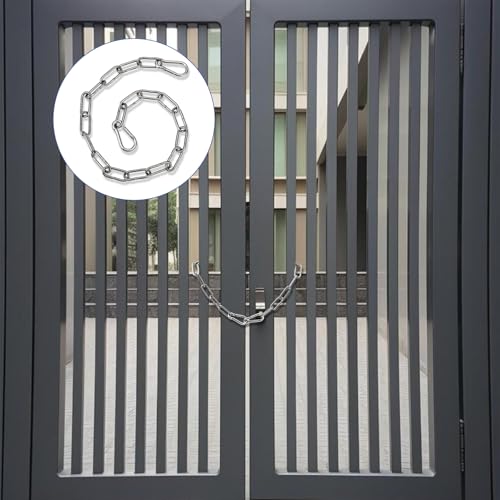 YQQYG Edelstahlkette Torkette, Metall Kettenschloss, Kettenglieder Tor Metallkette, Gliederkette mit Karabinern, Edelstahlkette Für Hundekette Ankerkette Wäschekette Schwenkkette