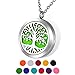 HOUSWEETY Collier Diffuseur Huiles Essentielles Collier Pendentif Aromatique Diffuseur de Parfum Motif Arbre de Vie