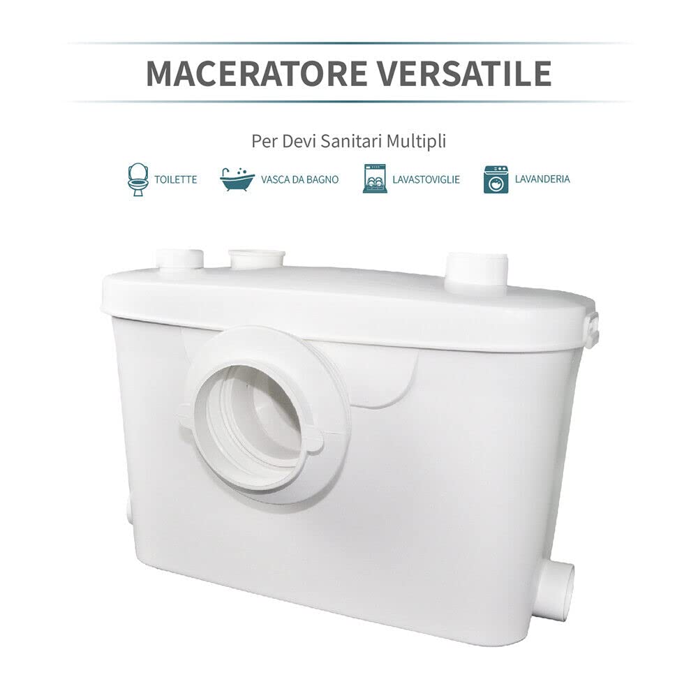 MACERATORE WC TRITURATORE SANITARIO LAVANDINO DOCCIA VASCA CON LAME ACCIAIO