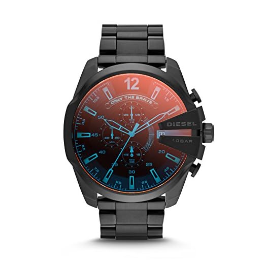 Diesel Men's 59mm Mega Chief Quartz Stainless Steel Chronograph Watch, Color: Black (Model: DZ4318)