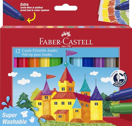 Faber-Castell Lot de 12 stylos Ă pointe en fibre Super lavable