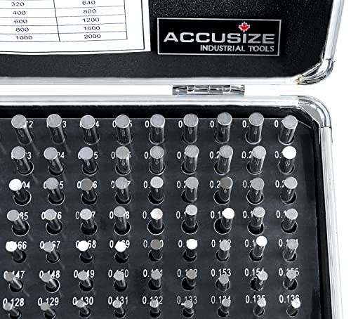 Accusize Industrial Tools M1(-)A 190 Pc Precision Minus Class Zz Pin Gauge Set thumb #6