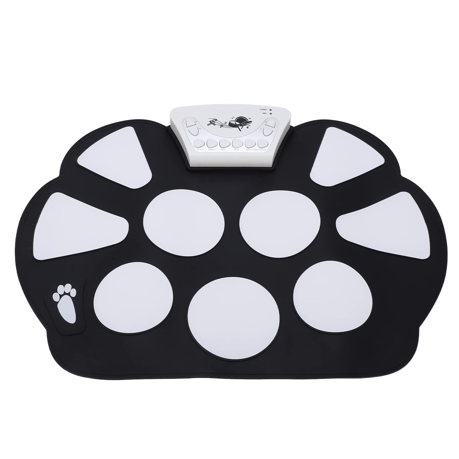Roll It Around Kit 9 Pads Servant Electronic Drum Sets para Niños Principiantes, Impulso USB, y Negro