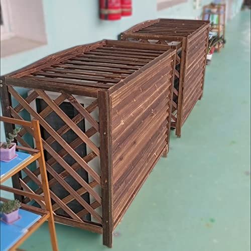 Cache-climatiseur en bois extérieur grille de protection fixation murale - 3