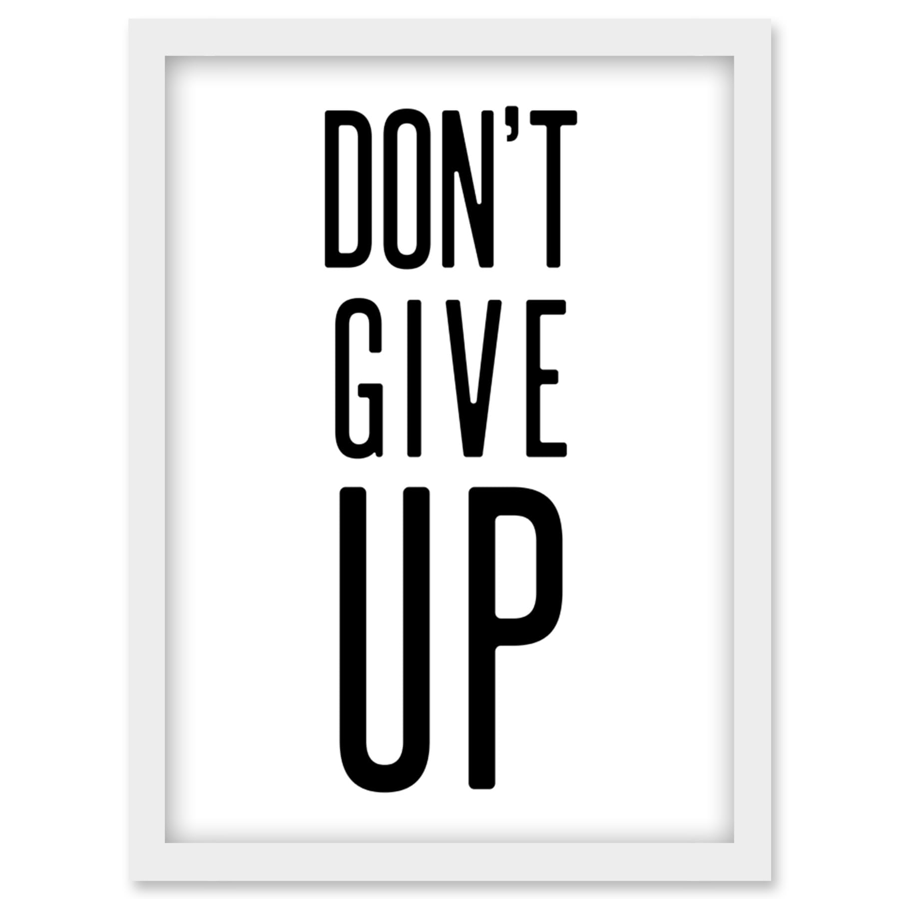 Artery8 Exercise Inspiration Don't Give Up Exercise Work Out Motivation Gym Aesthetic Artwork Framed Wall Art Print A4