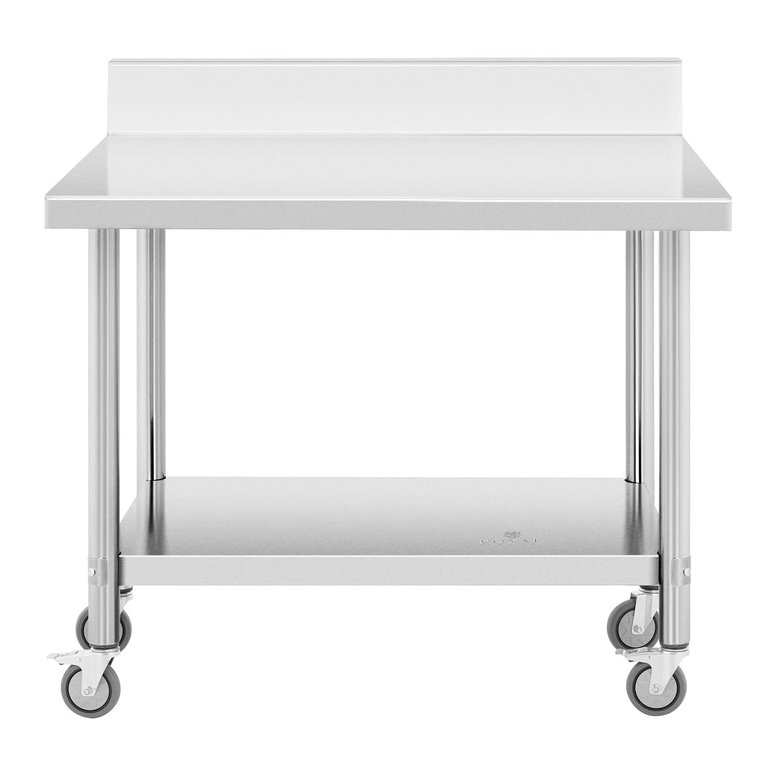 Tavolo Da Lavoro Royal Catering In Acciaio INOX - 70x100 Cm, Con Ruote, Portata 155 Kg, Per Cucina O Laboratorio