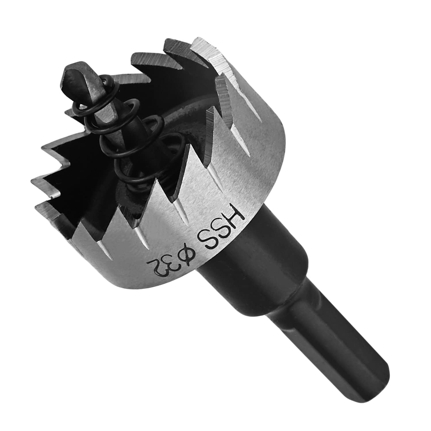 Auniwaig 32mm Dia HSS Hole Saw Drill Bits Hole Cutter Tools for Wood Plastic Drywall Soft Metal Black 1Pcs