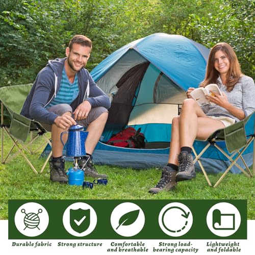 FairySandy Silla plegable ligera para camping Charles, paquete de 6, color verde ejército miniatura 5