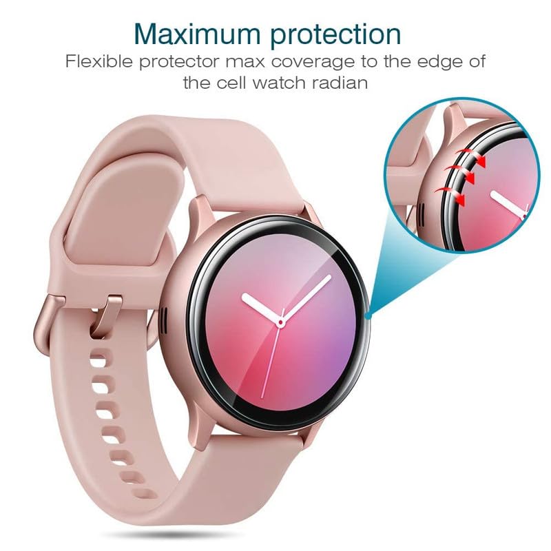 Image of Enlinea Smart Watch Screen Guard Membrane For Amazfit Active 2 Premium 44mm | Pack of 9 | Ultrathin 9H Anti Shock Flexible Screen Protector Tpu Membrane | Edge To Edge Coverage | Pack Of 9