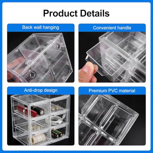 Clear Makeup Organizer 6 Drawers, 12 x 12 x 9.5cm Storage Drawers - Image 4