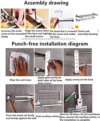 Rack de serviette multifonction LWX avec tablette de séchage plate - 3