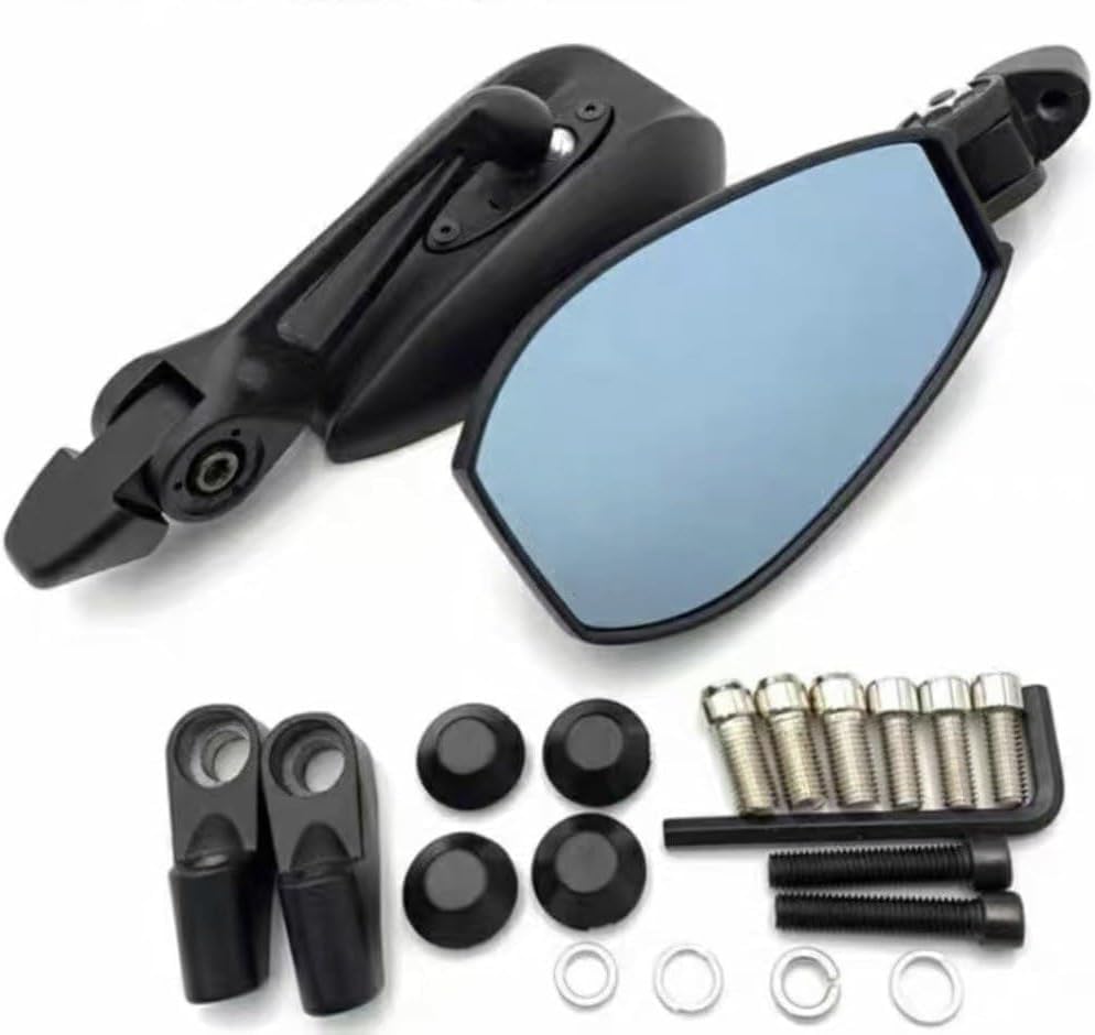 Universal CNC Aluminum Motorcycle Side Rearview Mirrors HD Blue Anti-Glare Mirror Motorcycles Rear View Mirror Motor cycle Wide Angle Adjustable (NEPOLIAN MIRRON)-image-15