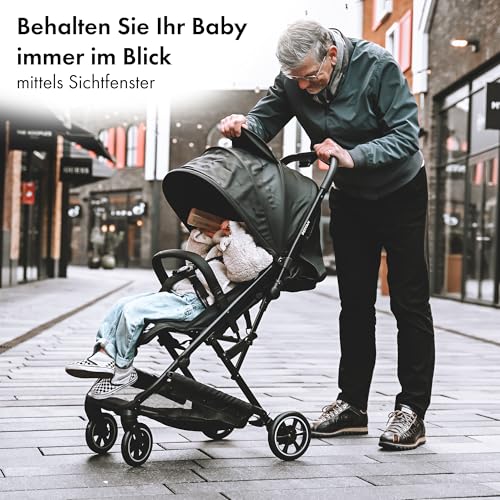 Deryan Easy Reisebuggy - Reise Buggy für Kinder ab Geburt bis 22 kg, mit 3 Liegepositionen, Leicht 6,5 kg & Kompakt, Klein Zusammenklappbar, UPF 50+, Schultergurt, Korb bis 3 kg (Taupe)