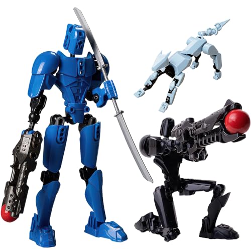 Ruilidesg (Assembly Completed 3D Printed Figure T13, Dummy 13 Action Figure, Titan 13 Robot 13 Action Figure Desktop Decorations for Game Lovers. (B-2Color and Dog)