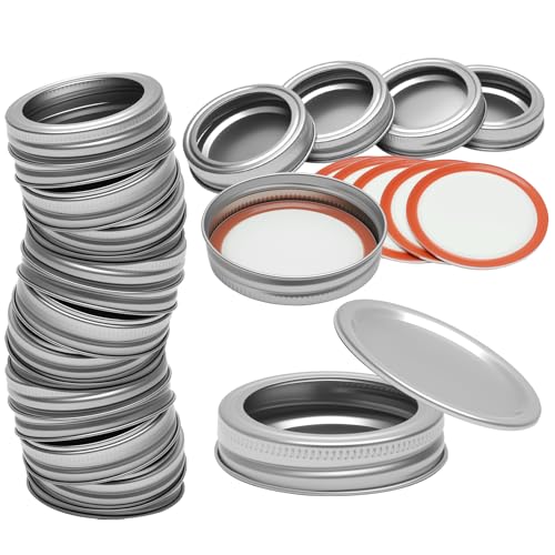 15 StüCk Mason Jar Deckel, 70MM Einmachglasdeckel Einmachgummiringe Auslaufsichere Einmachglas Deckel Wiederverwendbare Schraubdeckel Für Mason Gläser für Pickles, Bonbons Oder Konfitüren