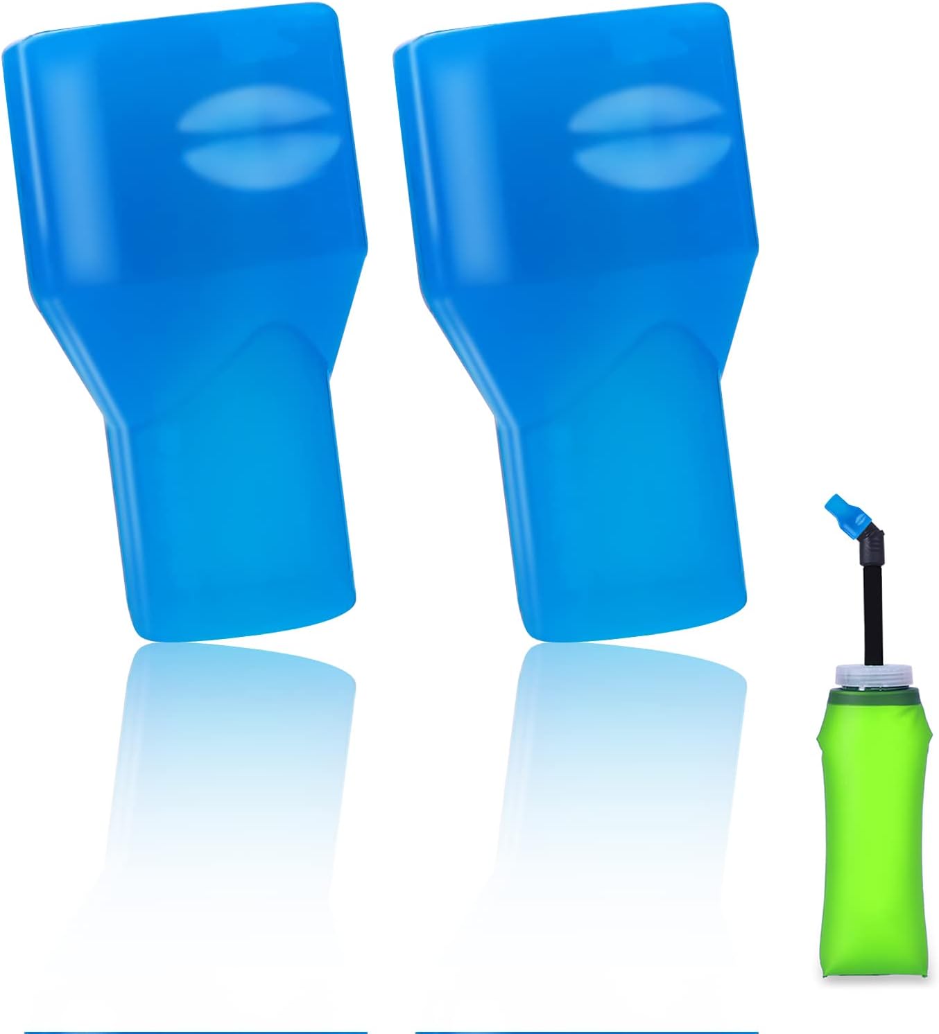 Grevosea 2 Pieces Bite Valve Replacement Mouthpieces Silicone Bite Valve Tube Nozzle Replacement Mouthpiece Replacement for Hydration Bladder and Backpack Water Reservoir (Blue)