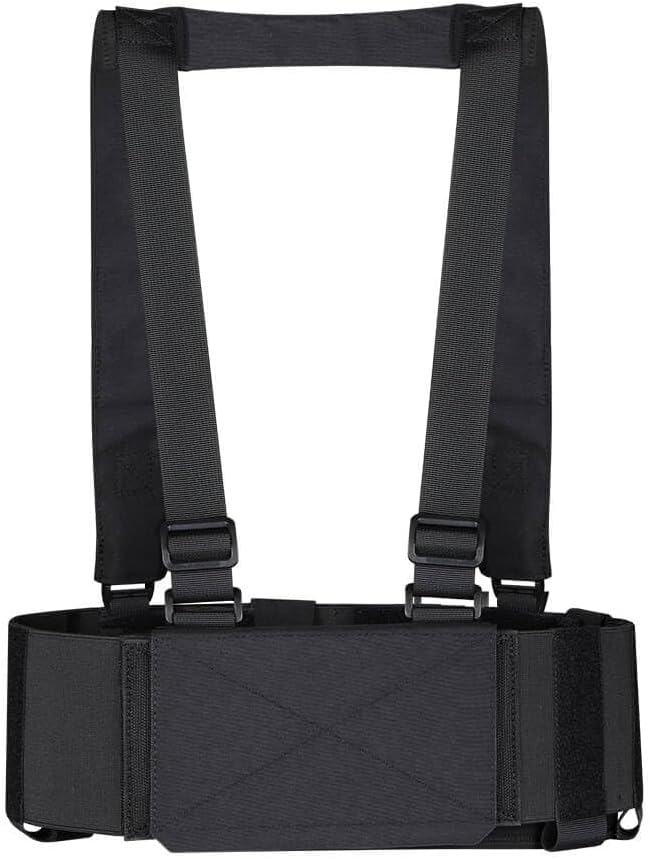 GoldenBall Velcro & Nylon Fabric High Speed 9 Pouch Chest Rig with Rig Panel - (Black)