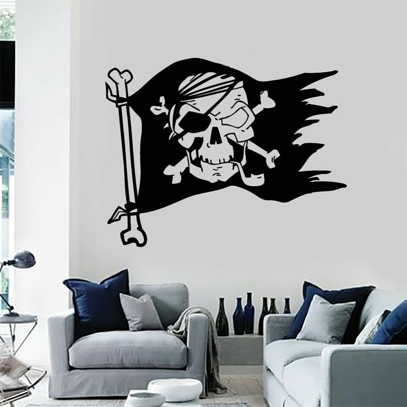 GADGETS WRAP Wall Decal Vinyl Sticker Pirate Flag Symbols for Office Home Wall Decoration