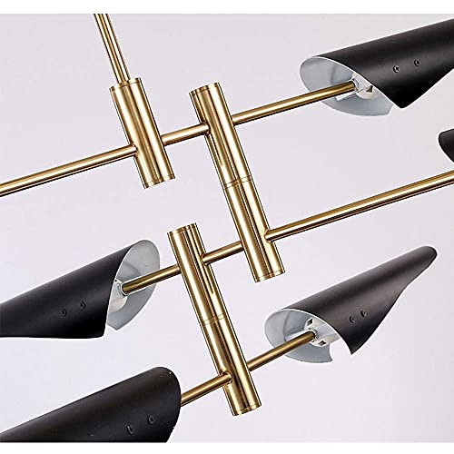 Lustre en fer moderne américain avec 8 sources E27 pour restaurant