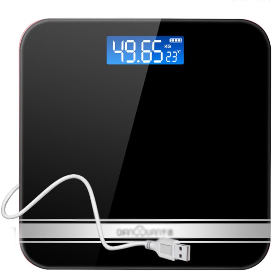 Weight scales DWW USB dual-use home ultra-precision body weight loss High Accuracy Extra-large digital display Digital Scale (Color : Black)
