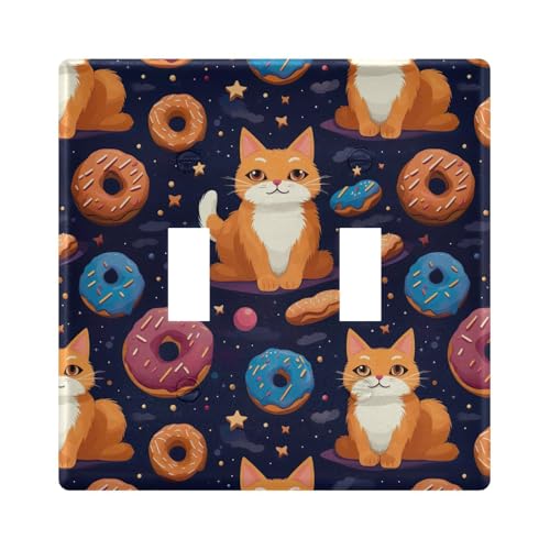 UMIRIKO Cute Cat Cookie Light Switch Cover Plate Covers Decorative Double Toggle Home Decor 202b3270