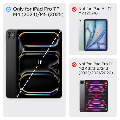 Image of Spigen for iPad Pro 11 inch Case M5 /M4 (2025-2024), Liquid Air Folio Protective Tri-Fold Cover with Transparent Back, Black