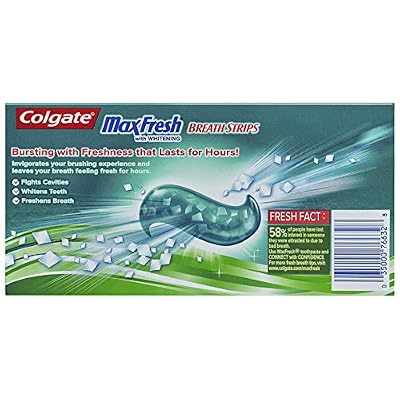 Colgate Max Fresh Whitening Toothpaste with Mini Breath Strips, Clean Mint - 6 Ounce (2 Pack)
