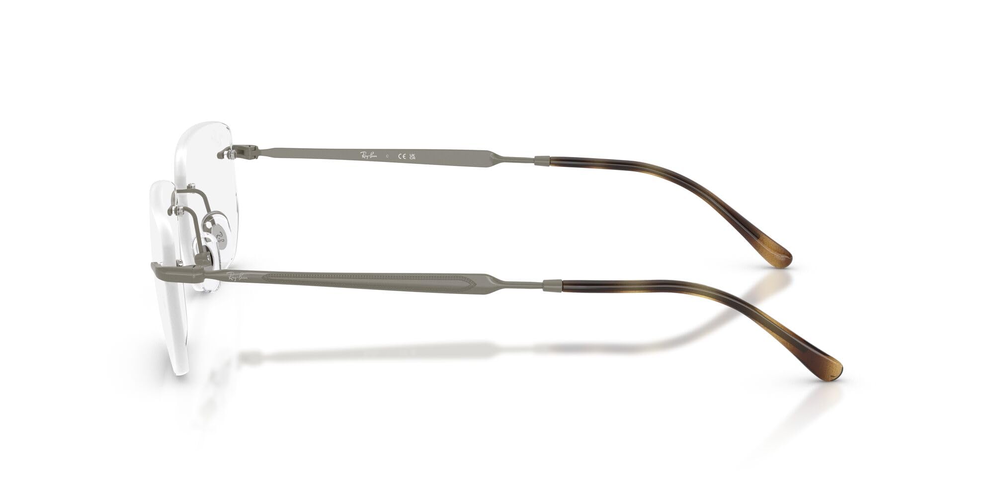 Ray-Ban Rx3768v prostokątne ramki na okulary na receptę, Szary/Demo Soczewka, 56 mm