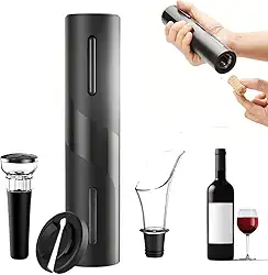 Kit Completo Abridor de Vinho Elétrico Saca-Rolhas Decanter Design Elegante Funcional Ideal Para Vinho Presentes Para Amantes da Bebida