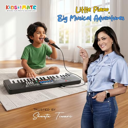Image of Kidsmate Piano Keyboard for Kids with Mic, 37 Keys Music Toy, Electronic Piano with Recording Feature Builds Creativity & Rhythm Skills, Educational Musical Toy for Kids 3+ Years & Above