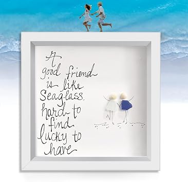 CQSVUJ Friendship Sea Glass Wall Art Decor - Sympathy Gift, Artwork - Decorative Ornaments for Women, Friend