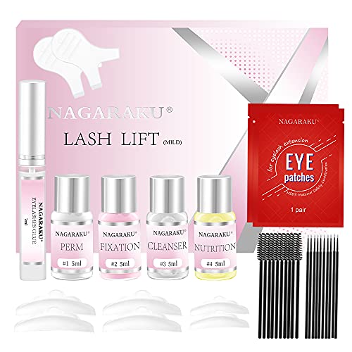 NAGARAKU Kit Rehaussement de Cils Doux Cils Semi-Permanent Curling Vague Permanente Retension 40-60 Jours Professionnel avec Brosse pour les Yeux Cover