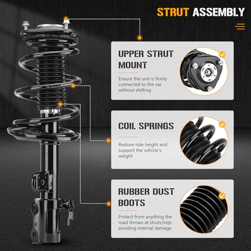 Front Struts Shock Absorber Sway Bar Links Kit Fit for Toyota Rav4 (3.5L Engine Models Only) 2006 2007 2008 2009 2010 2011 2012, Replace 272276 272275 K750043(4Pcs) by Youxmoto - Used condition - Image 3