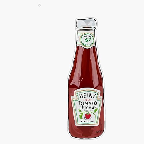 Calcomanía de vinilo para botella de ketchup de 5 pulgadas