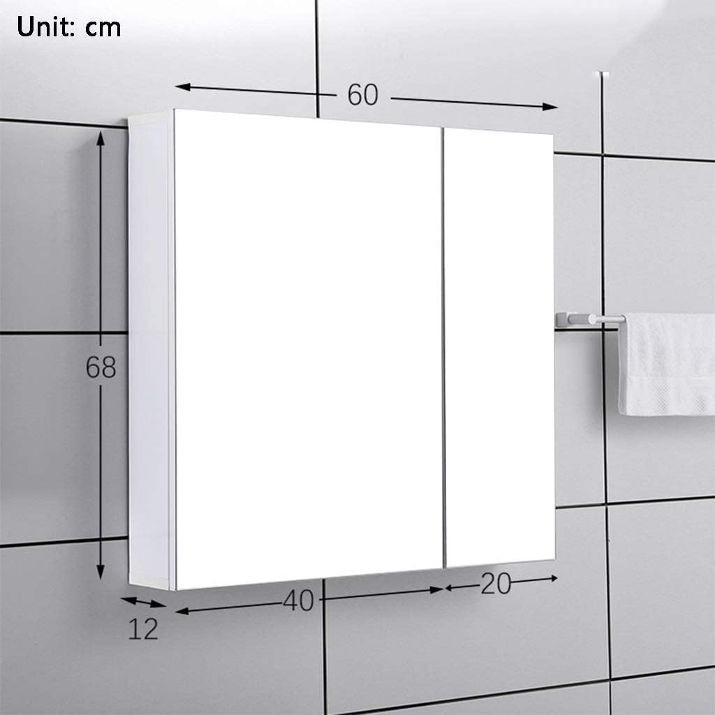 Mirror Cabinet for Bathroom Wall Cabinet Bedroom Wall-Mounted Storage Cabinet Bathroom Waterproof Mirror Shelf with Towel Bar Painted Bathroom Cabinet