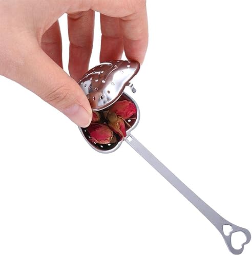 Miniatura 3 de Coladores de té para té suelto, infusor de té, juego de filtros de té en forma de corazón, cuchara larga, tazas de cocina, difusor con asa, cuchara