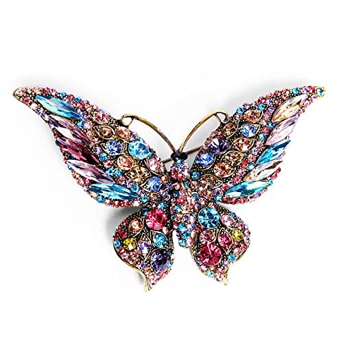 Image of Variety Styles Butterfly Brooch - Multi-Color Rhinestone Crystal Brooch Pin Cute Butterfly Shape Corsages Brooches Decoration Gift for Women