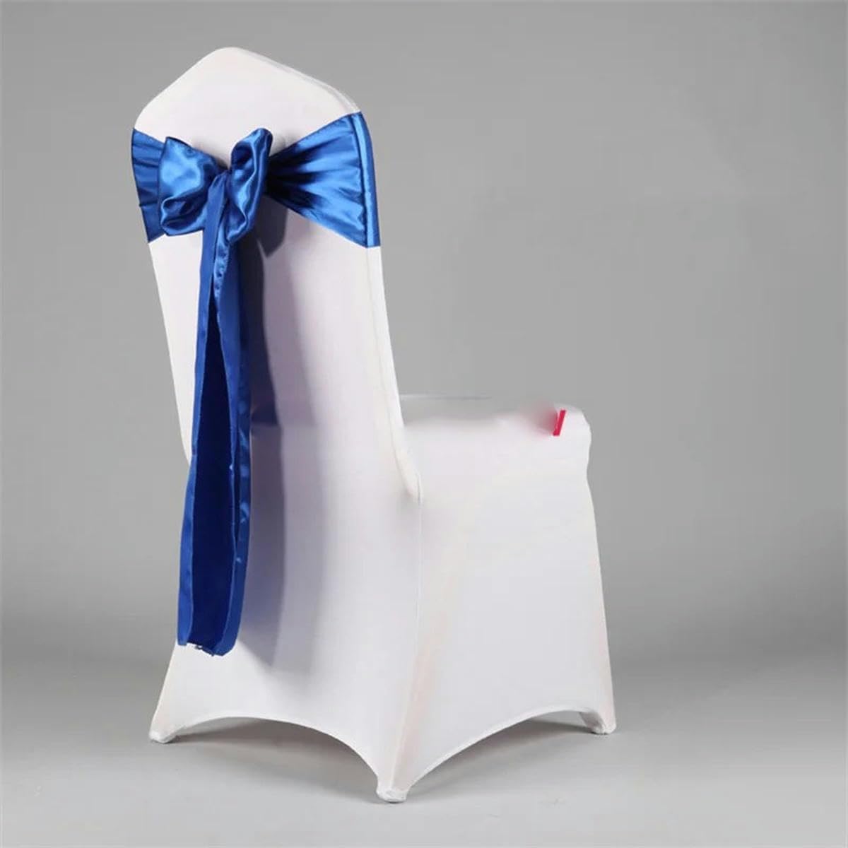 Banquet Satin Chair Sash Tie Bow with Gold Net Buckle for Event Decoration-green-100pcs