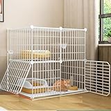 猫ケージ キャットハウス 組み立て 猫のゲージの キャットゲージ 猫ケージ 多頭飼い ゲージ 猫 キャットケージ 猫用ケージ ねこけーじ ゲージ（withe）