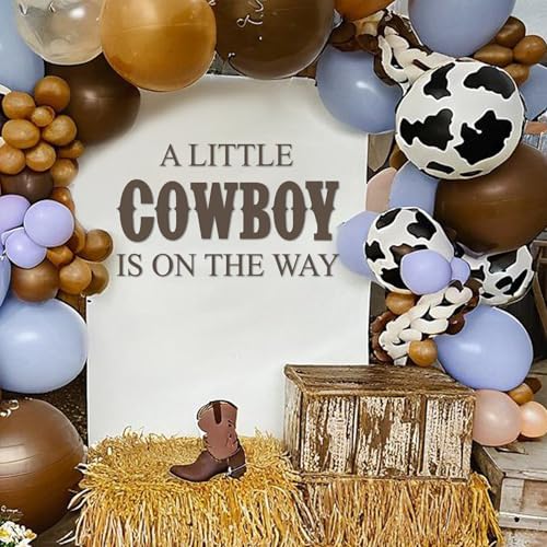 A Little Cowboy Is On The Way Baby Shower Decal Peel and Stick - Cowboy Baby Shower Decorations,Country Western Cowboy Party Decorations for Backdrop,It Is A Boy Gender Reveal Sticker for Baby Boy
