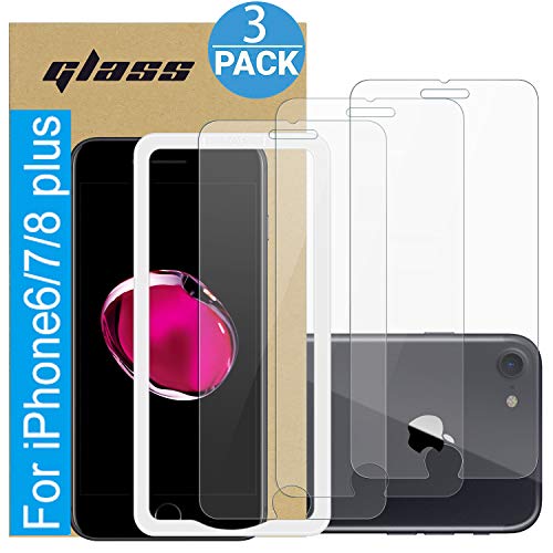 （3 Pack ）Amuoc Tempered Glass Film for Apple iPhone 8 Plus Screen Protector