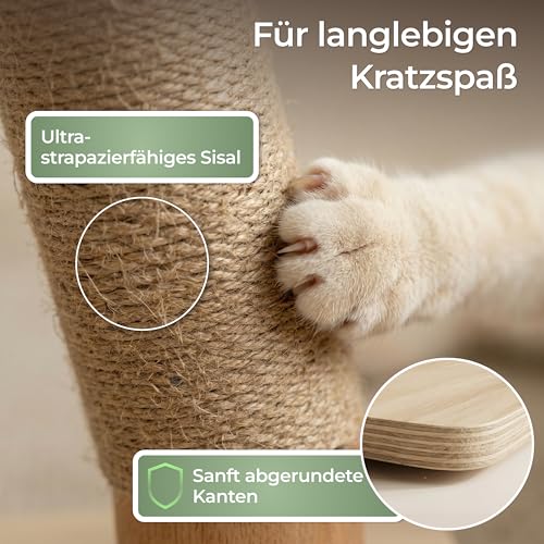 WOOWOOD Kratzbaum Katze - Extrem Stabil, Kratzsäule XXL, Kratzbaum Klein - Kratzstamm für kleine und große Katzen, Cat Scratching Post, Katzenturm, Kratzmöbel Katze aus robustem Sisal, 83 cm – Bild 5