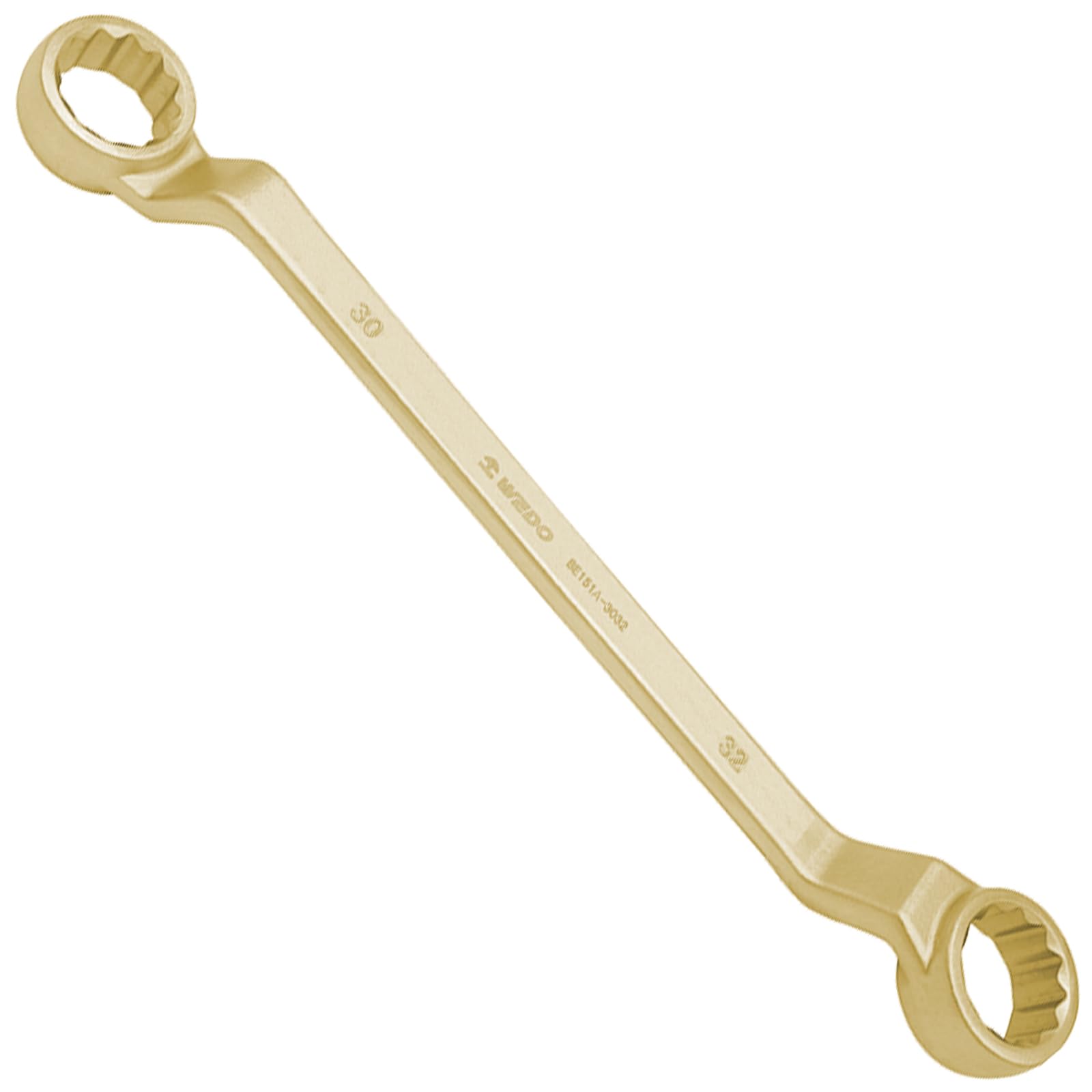 WEDO Llave Fija de Seguridad sin Chispas de Doble Extremo de Caja de 75 Grados, Bronce de Aluminio, Estándar DIN, Certificado BAM y FM, 19 x 24 mm de Ancho