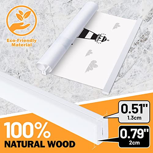 Image of 32x24 32x40 32x48 Poster Frame, Magnetic Light Wood Wooden Frame Hanger for Photo Picutre Canvas Artwork Art Print Wall Hanging (1 Pack, 32 inch, White)