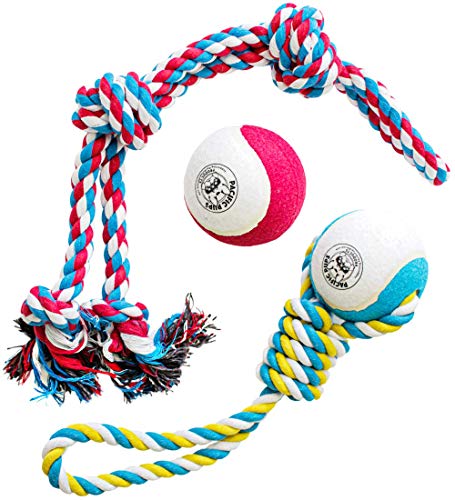 DOG TOYS FOR LARGE DOGS - SUPPORTS NON-PROFIT DOG RESCUE - DOG ROPE TOYS - INTERACTIVE LARGE DOG TOYS FOR BOREDOM - GIANT ROPE TOYS FOR LARGE BREEDS - TUG TOYS FOR XL DOGS - GIANT FETCH TENNIS BALL